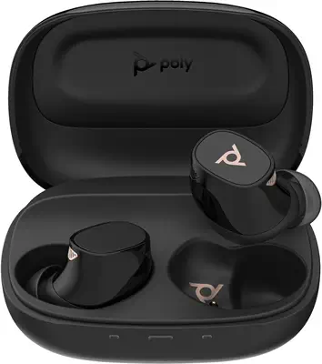 Écouteurs noirs Poly Voyager Free 20 + étui de charge de base - Casque Micro - visuel 1