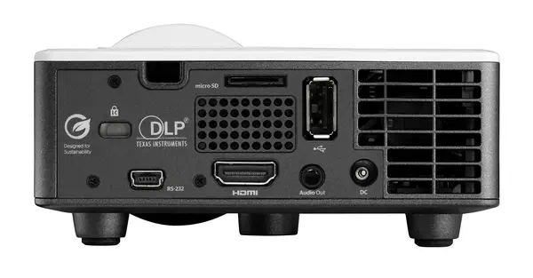 Optoma ML1050STi Projecteur à focale courte 535 ANSI Optoma - visuel 1 - hello RSE - Correction souple de la distorsion trapézoïdale