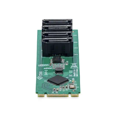 Carte Adaptateur M.2 vers SATA à 4 Ports, Carte Extension M.2 PCIe 3.0 vers HDD/SSD SATA, Chipset AS - StarTech - Adaptateur stockage - visuel 5