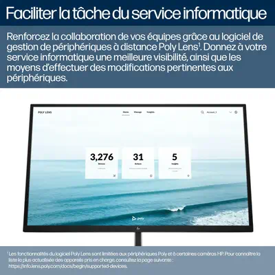Caméra intelligente TAA Poly Studio E60 4K MPTZ avec zoom optique 12x - HP - Visioconférence - visuel 7