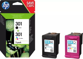 Achat HP 301 pack de 2 cartouches d'encre noir/trois couleurs authentiques au meilleur prix
