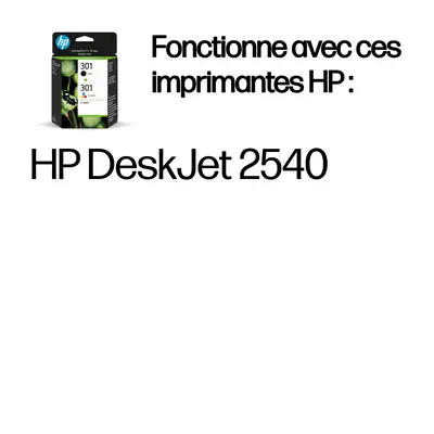 301 pack de 2 cartouches d'encre noir/trois couleurs authentiques - HP - Toner - visuel 2