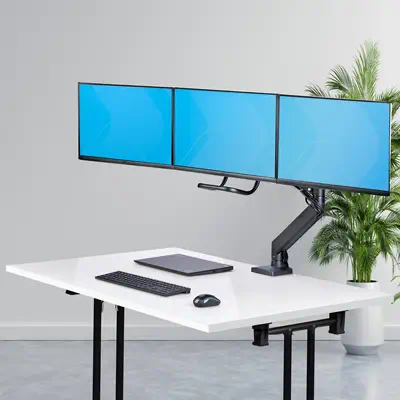 Support de Bureau pour 3 Écrans 27", VESA 75x75/100x100, Bras Articulé Réglable sans Outils, Pince e - StarTech - Support Fixe & Mobile - visuel 10