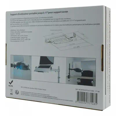 MCL MS3B99ASPCEU1709N Support de livres Supports de Laptop Noir 43,2 cm (17") - Autre Accessoire pour portable - visuel 7