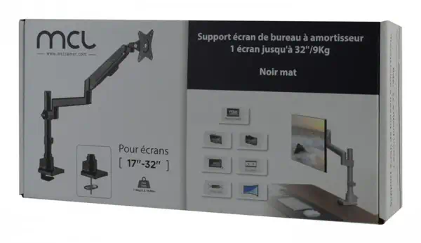 MCL MS3A99AZSBAE3209N support d'écran plat pour bureau 81,3 cm (32") Noir - Autre Accessoire pour portable - visuel 9