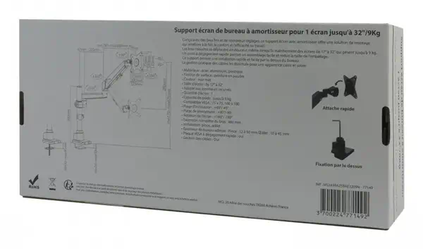 MCL MS3A99AZSBAE3209N support d'écran plat pour bureau 81,3 cm (32") Noir - Autre Accessoire pour portable - visuel 8