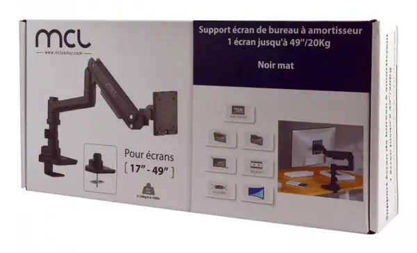 MCL MS3A99AZSBAE4920N support d'écran plat pour bureau 124,5 cm (49") Noir - Autre Accessoire pour portable - visuel 7