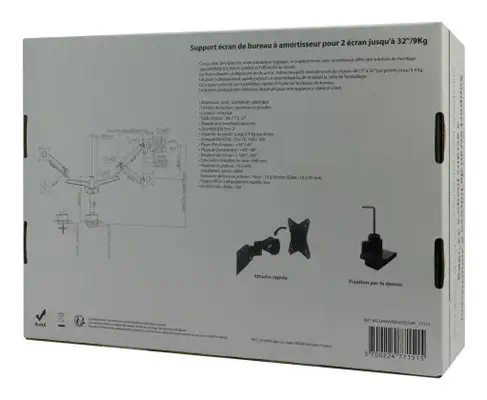 MCL MS3A99ASBA2E3209N support d'écran plat pour bureau 81,3 cm (32") Noir - Autre Accessoire pour portable - visuel 7