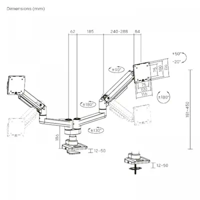 MCL MS3A99ASBA2E3520N support d'écran plat pour bureau 88,9 MCL - visuel 1 - hello RSE - Large compatibilité