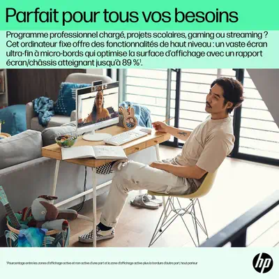 23.8 inch All-in-One 24-cr0068nf PC HP - visuel 1 - hello RSE - Écran FHD IPS