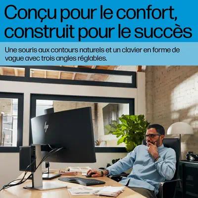 HP STORE 3PL clavier Souris incluse Bureau RF sans fil + Bluetooth Noir - Pack Clavier, souris - visuel 7