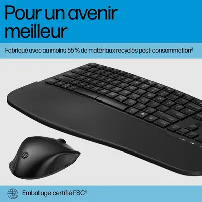 Ensemble clavier et souris hybride HP 685 Comfort HP - visuel 1 - hello RSE - Jusqu'à 20 mois (souris) et 36 mois (clavier) d'autonomie de la batterie