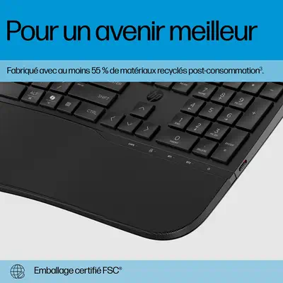 HP STORE 3PL clavier Bureau RF sans fil + Bluetooth Noir - Clavier - visuel 10
