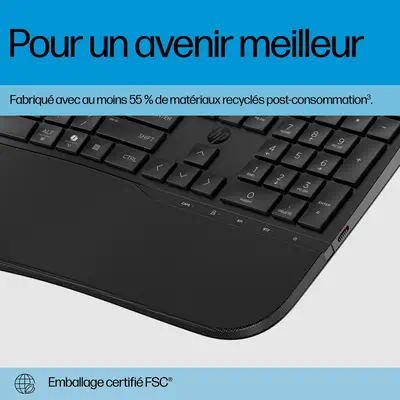 HP STORE 3PL clavier Bureau RF sans fil + Bluetooth Noir - Clavier - visuel 6