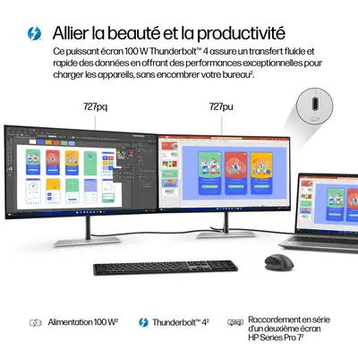 Écran QHD Thunderbolt 4 HP Series 7 Pro 27 pouces - 727pu - Ecran Ordinateur - visuel 8