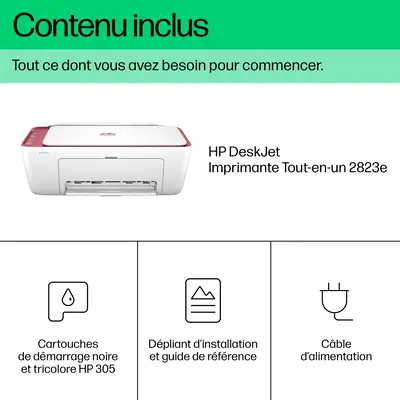 DeskJet 2823e Sans fil All-in-One Couleur Imprimante, Copieur, Scanner - HP - Multifonctions Jet d'encre - visuel 7