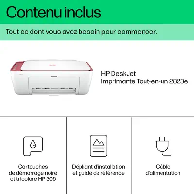 DeskJet 2823e Sans fil All-in-One Couleur Imprimante, Copieur, Scanner - HP - Multifonctions Jet d'encre - visuel 8