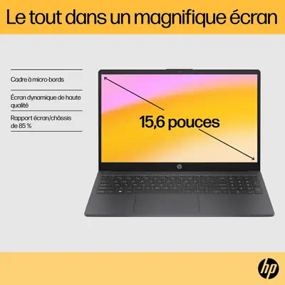 HP 15-fc0103nf AMD Ryzen™ 5 7520U Ordinateur portable HP - visuel 1 - hello RSE - Panneau antireflets