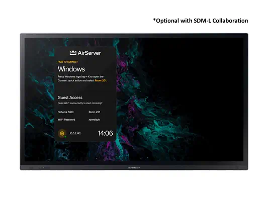 Sharp PN-LA652 Écran plat interactif 165,1 cm (65") LCD 450 cd/m² 4K Ultra HD Noir Écran tactile - Affichage dynamique - visuel 4