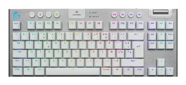Logitech G G915 X LIGHTSPEED clavier Jouer USB + RF Wireless + Bluetooth AZERTY Français Blanc - Clavier - visuel 1