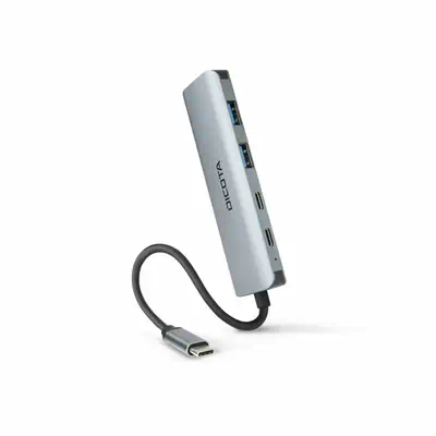 DICOTA D32061 hub & concentrateur USB Type-C 10000 Mbit/s Argent - Dicota - Station d'accueil pour portable - visuel 3