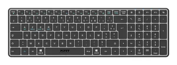 Port Designs 911002FR clavier maison/bureau RF sans fil + Bluetooth AZERTY Français Noir, Gris - Clavier - visuel 1