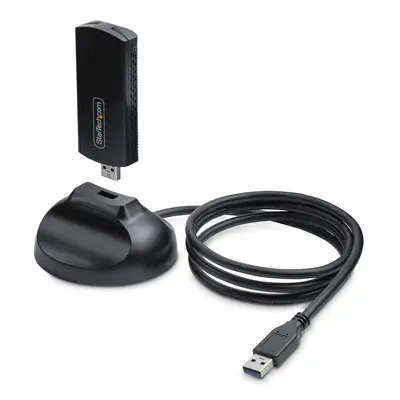Clé USB WiFi 6E pour Ordinateur de Bureau/Portable, Carte Réseau Sans Fil avec Antenne Pliable, Dong - StarTech - Protection d'écran et Filtre - visuel 1