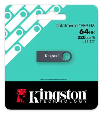 64 Go DataTraveler SE9 G3 - Nickel foncé Kingston - visuel 1 - hello RSE - Large compatibilité