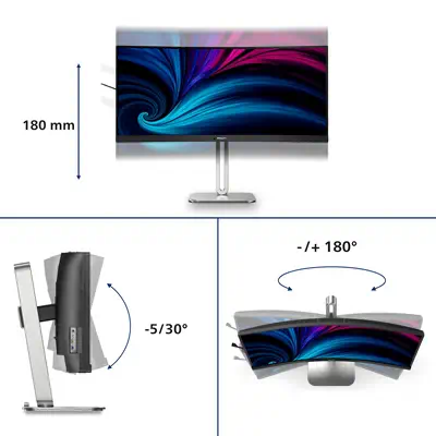 Philips 5000 series 34B2U5600C/00 écran plat de PC 86,4 cm (34") 3440 x 1440 pixels Dual QHD LCD Gri - Ecran Ordinateur - visuel 5