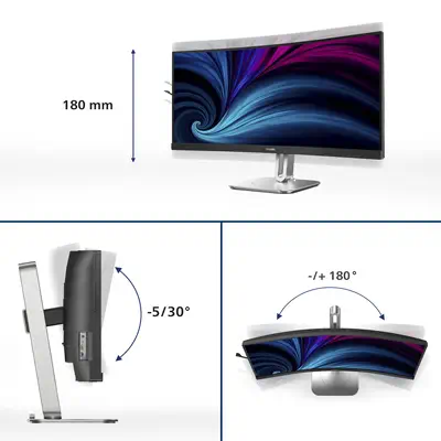 Philips 5000 series 34B2U5600C/00 écran plat de PC 86,4 cm (34") 3440 x 1440 pixels Dual QHD LCD Gri - Ecran Ordinateur - visuel 8
