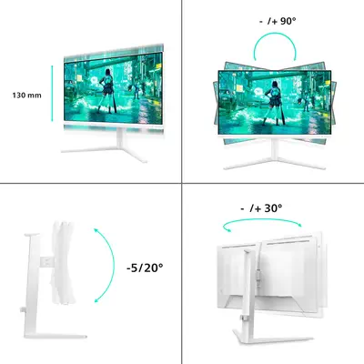 Philips Evnia 24M2N3201A/00 écran plat de PC 60,5 cm (23.8") 1920 x 1080 pixels Full HD LCD Blanc - Ecran Ordinateur - visuel 3