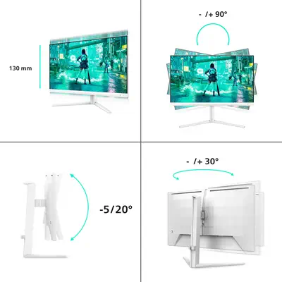 Philips Evnia 27M2N3201A/00 écran plat de PC 68,6 cm (27") 1920 x 1080 pixels Full HD LCD Blanc - Ecran Ordinateur - visuel 3
