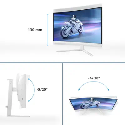 Philips Evnia 5000 32M2C5501/00 écran plat de PC 81,3 cm (32") 1920 x 1080 pixels Full HD LCD Blanc - Ecran Ordinateur - visuel 10