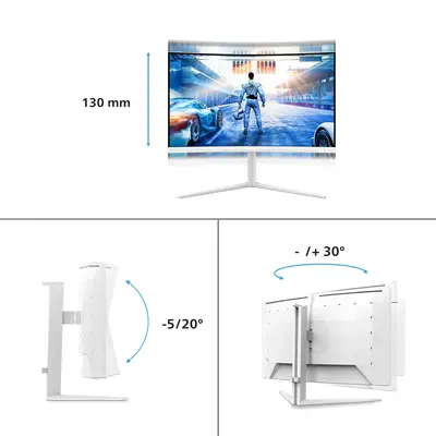 Philips Evnia 5000 32M2C5501/00 écran plat de PC 80 cm (31.5") 2560 x 1440 pixels Quad HD LCD Blanc - Ecran Ordinateur - visuel 3