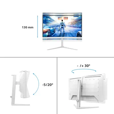 Philips Evnia 5000 27M2C5501/00 écran plat de PC 68,6 cm (27") 2560 x 1440 pixels Quad HD LCD Blanc - Ecran Ordinateur - visuel 3