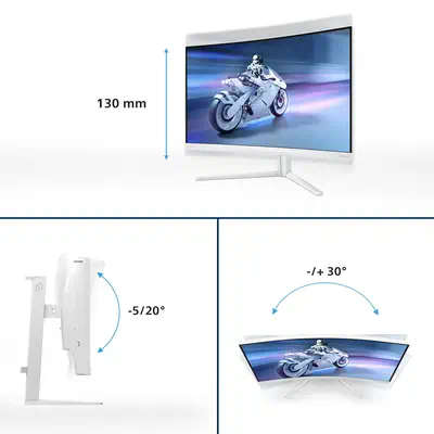Philips Evnia 5000 27M2C5501/00 écran plat de PC 68,6 cm (27") 2560 x 1440 pixels Quad HD LCD Blanc - Ecran Ordinateur - visuel 6