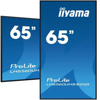iiyama LH6560UHS-B2AG Écran d'affichage dynamique Carte A numérique 163,8 cm (64.5") LED Wifi 500 cd - Affichage dynamique - visuel 1