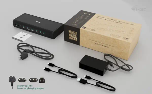 Universal 6x 4K/60Hz Display Docking Station + Power I-Tec - visuel 1 - hello RSE - Prise en charge de la haute résolution