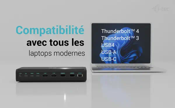 Universal 6x 4K/60Hz Display Docking Station + Power I-Tec - visuel 1 - hello RSE - Échange de données à grande vitesse