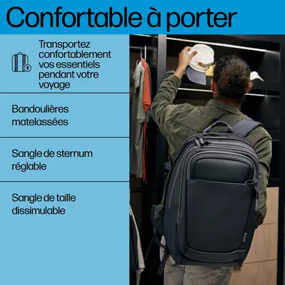 Sac à dos pour ordinateur portable HP Travel Plus 30L 17 pouces - Sacoche & Housse - visuel 10