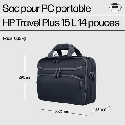 Sac pour ordinateur portable HP Travel Plus 15 litres 14 pouces - Sacoche & Housse - visuel 3