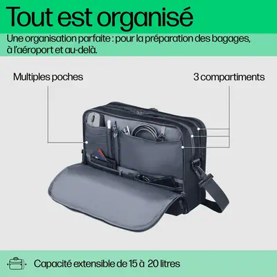 Sac pour ordinateur portable HP Travel Plus 15 HP - visuel 1 - hello RSE - Survolez les obstacles