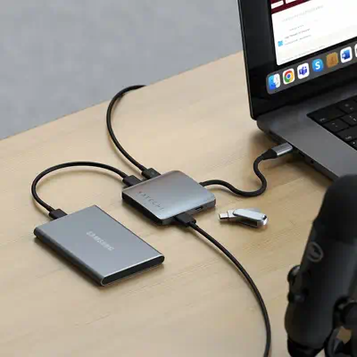 Satechi ST-H4CPDM hub & concentrateur USB Type-C 10000 Mbit/s Gris - Station d'accueil pour portable - visuel 9