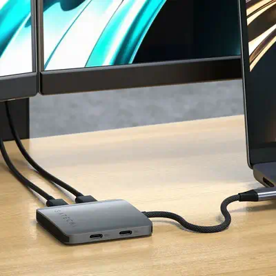 Satechi ST-H4CPDM hub & concentrateur USB Type-C 10000 Mbit/s Gris - Station d'accueil pour portable - visuel 7