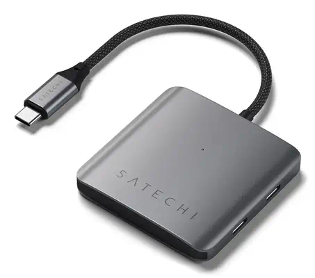 Satechi ST-H4CPDM hub & concentrateur USB Type-C 10000 Mbit/s Gris - Station d'accueil pour portable - visuel 1