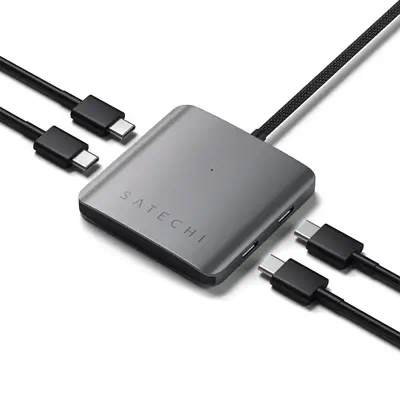 Satechi ST-H4CPDM hub & concentrateur USB Type-C 10000 Mbit/s Gris - Station d'accueil pour portable - visuel 5