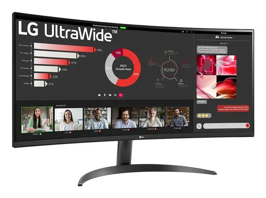 LG 34WR50QK-B écran plat de PC 86,4 cm (34") 3440 x 1440 pixels Wide Quad HD Noir - Ecran Ordinateur - visuel 3