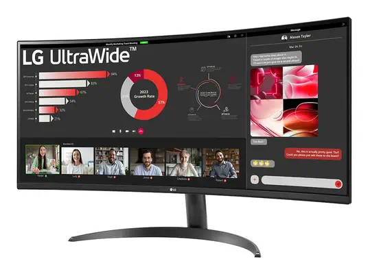 LG 34WR50QK-B écran plat de PC 86,4 cm (34") 3440 x 1440 pixels Wide Quad HD Noir - Ecran Ordinateur - visuel 2