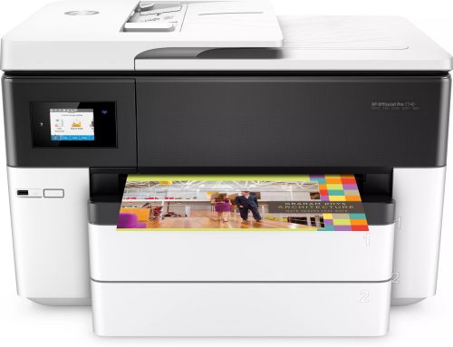 Vente Imprimante tout-en-un grand format HP OfficeJet Pro 7740, Couleur, Imprimante pour Petit bureau, Impression, copie, scan, fax, 35-sheet ADF; Scan to email au meilleur prix