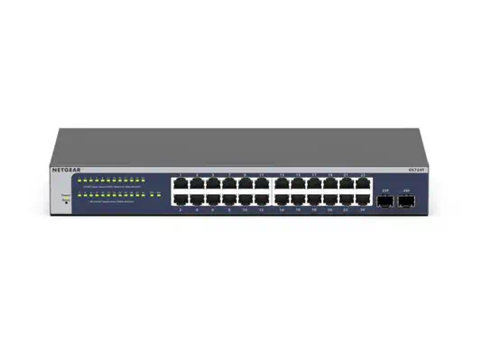 NETGEAR GS724Tv6 Géré L2+/L3 Gigabit Ethernet (10/100/1000) 1U Bleu, Gris - Netgear - Switchs et Hubs - visuel 3